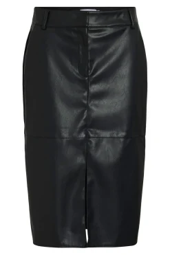 Vila Falda lápiz de polipiel Negro Hot