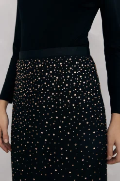 Pedro del Hierro Falda lápiz tejido fantasía Negro Clearance