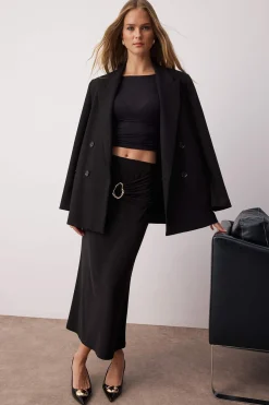 Trendyol Falda midi negro Hot