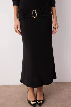 Trendyol Falda midi negro Hot