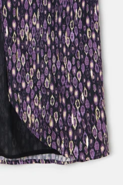 Silbon Falda midi abertura estampado ikat Morado Sale