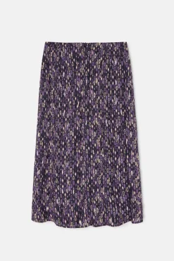 Silbon Falda midi abertura estampado ikat Morado Sale