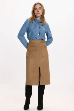 Vila Falda midi antelina Camel