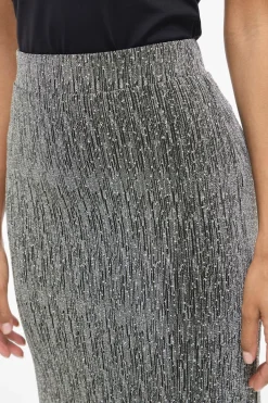 Vila Falda midi con glitter Gris Best