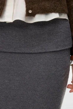 Vero Moda Falda midi de punto Gris Outlet