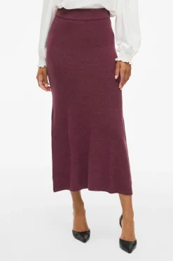 Vila Falda midi de punto con viscosa Vino