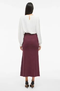 Vila Falda midi de punto con viscosa Vino