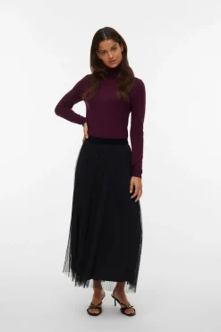 Vero Moda Falda midi de tul Negro Sale
