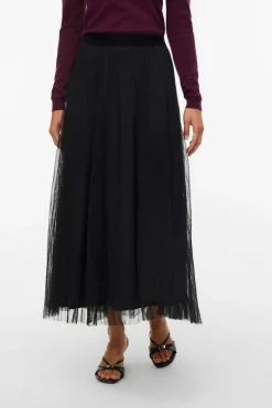 Vero Moda Falda midi de tul Negro Sale