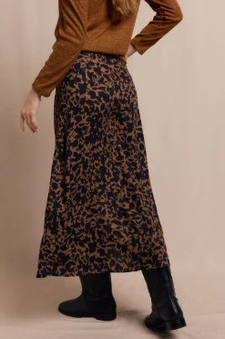 Slowlove Falda midi estampada Negro