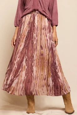 Slowlove Falda midi estampada Estampado marr&oacute;n Hot