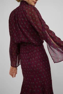 Silbon Falda midi estampado motivos Granate Online