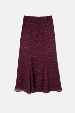 Silbon Falda midi estampado motivos Granate Online