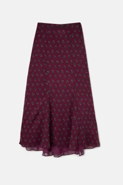 Silbon Falda midi estampado motivos Granate Online