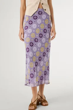 Pepe Jeans Falda midi fluida con estampado. morado/lila Hot