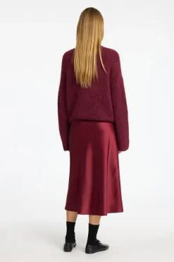 Selected Falda midi fluida confeccionada con materiales reciclados. Vino New