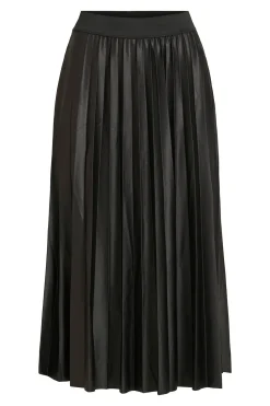 Vila Falda midi plisada Negro Online