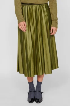 Vila Falda midi plisada Verde oscuro New
