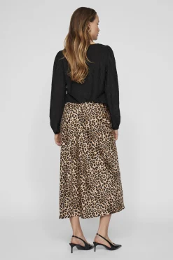 Vila Falda midi satén Marr&oacute;n Outlet