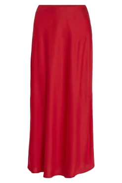 Vila Falda midi satén Rojo Best