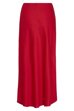 Vila Falda midi satén Rojo Best