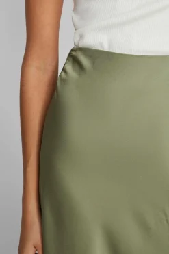 Vila Falda midi satén Verde Hot