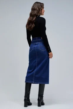 Salsa Jeans Falda midi secret push in Azul Online