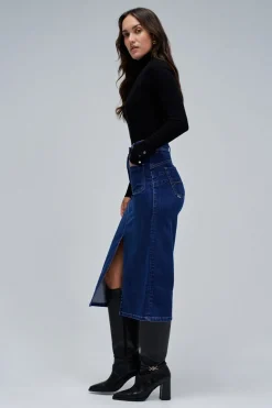 Salsa Jeans Falda midi secret push in Azul Online