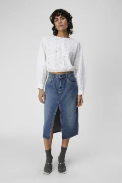 Object Falda midi vaquera Azul New