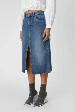 Object Falda midi vaquera Azul New