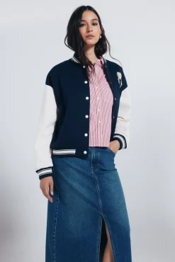 Springfield Falda midi vaquera azul Discount