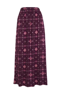 Slowlove Falda mido estampada Estampado morado Clearance