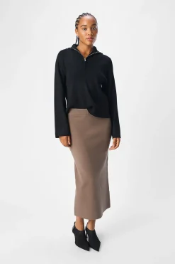 Object Falda punto midi Marr&oacute;n Outlet