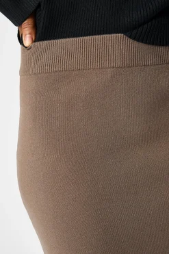 Object Falda punto midi Marr&oacute;n Outlet