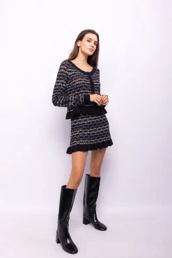 Object Falda punto volante Negro New