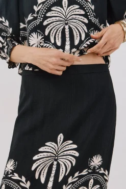 Cortefiel Falda recta estampada Estampado blanco Clearance