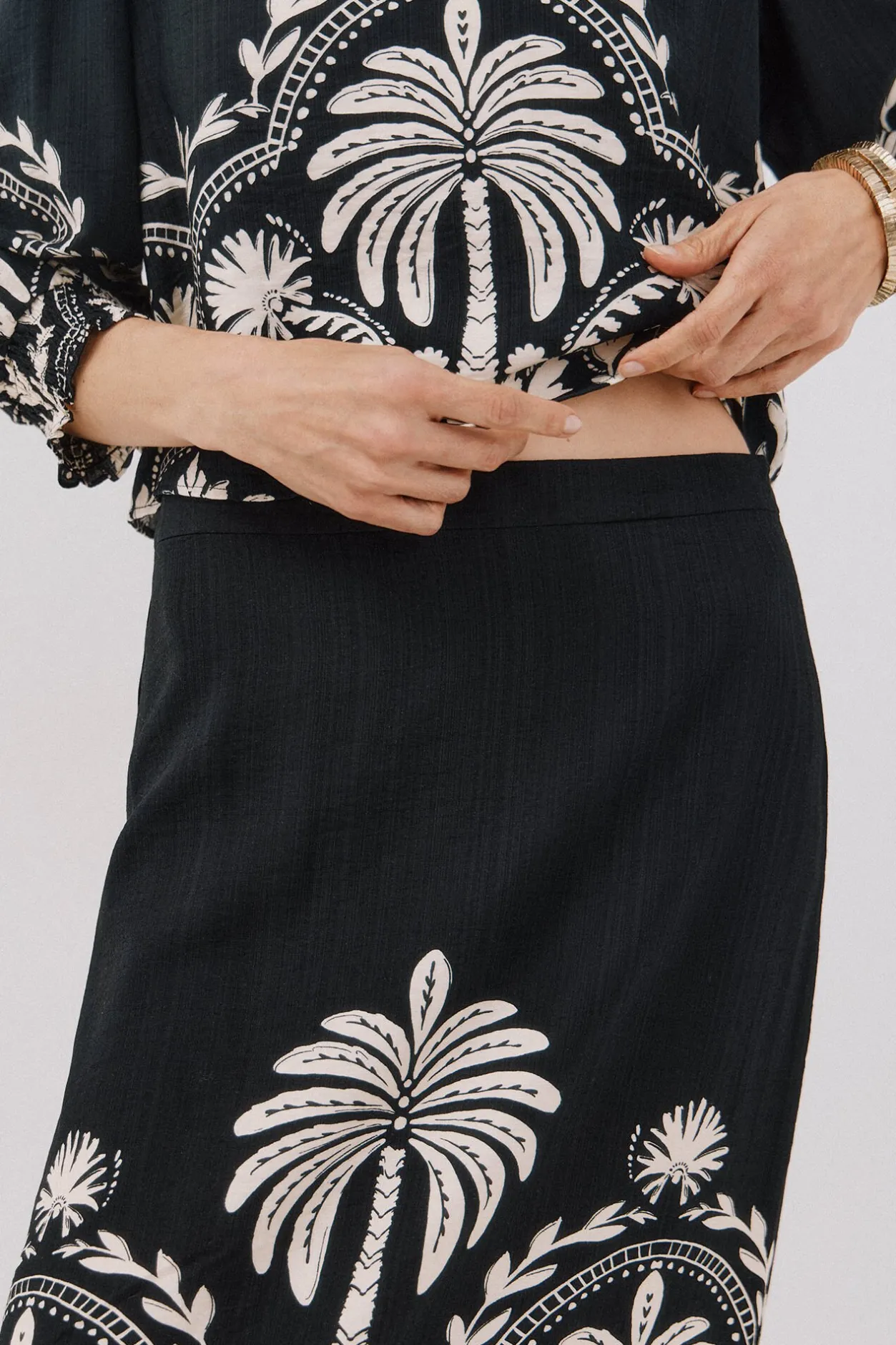 Cortefiel Falda recta estampada Estampado blanco Clearance