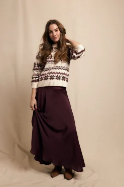 Slowlove Falda satinada Granate Sale