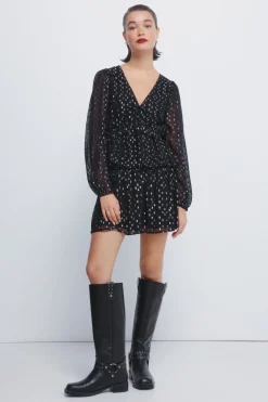 Springfield Falda smock lurex negro Discount