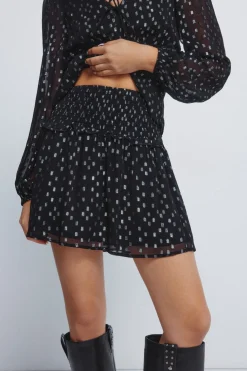 Springfield Falda smock lurex negro Discount