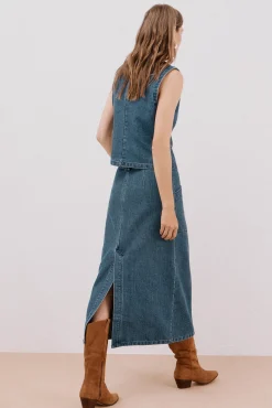 Cortefiel Falda vaquera textura Azul Online