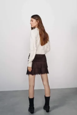 High Spirits Falda Velvet marrón Sale