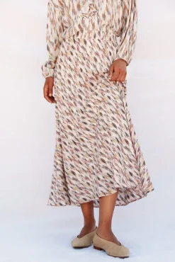 Cortefiel Falda vuelo estampada Multicolor