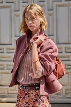 Hoss Intropia Federica. Abrigo corto Rosa Outlet