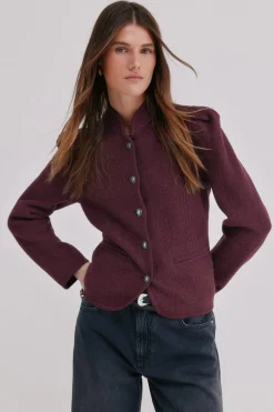 Hoss Intropia Fernanda. Abrigo estilo austriaca Granate New