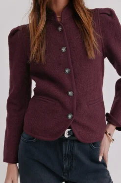 Hoss Intropia Fernanda. Abrigo estilo austriaca Granate New