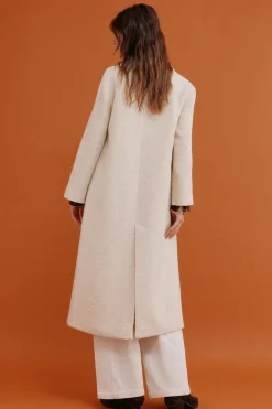 Hoss Intropia Fiamma. Abrigo con cuello solapa Marfil Discount