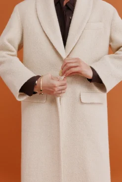 Hoss Intropia Fiamma. Abrigo con cuello solapa Marfil Discount