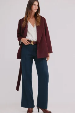 Hoss Intropia Filippa. Abrigo con cinturón Vino Clearance