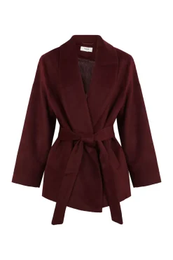 Hoss Intropia Filippa. Abrigo con cinturón Vino Clearance